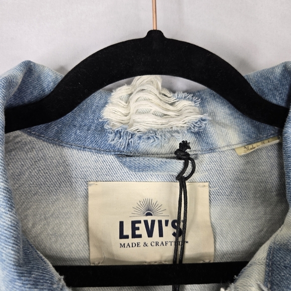 Levi's Made & Crafted Trucker Jean Jacket Blue Tie Dye Womens Size XL NEW $298 - Picture 3 of 16
